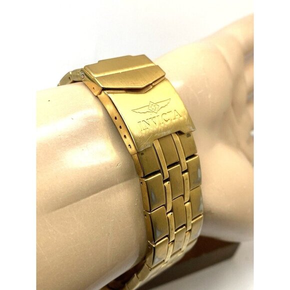 Invicta Mens Watch 7473 Signature II Quartz Black Dial Gold Stainless Steel 45mm - Picture 10 of 14